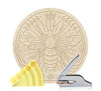 ANATTASOUL Troquelador de Libros Personalizado Sello para Abeja, Sello de Biblioteca Duradero con Mango para Libros, Sobres, Documentos, Invitaciones(Incluye 100 Pegatinas Doradas)