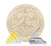 ANATTASOUL Troquelador de Libros Personalizado Sello para Dragón De Libro, Sello de Biblioteca Duradero con Mango para Libros, Sobres, Documentos, Invitaciones(Incluye 100 Pegatinas Doradas)