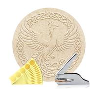 ANATTASOUL Troquelador de Libros Personalizado Sello para Fénix, Sello de Biblioteca Duradero con Mango para Libros, Sobres, Documentos, Invitaciones(Incluye 100 Pegatinas Doradas)
