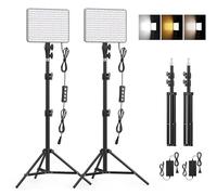 Anautin - Kit de iluminación de fotografía Mejorado de 30 W, Paquete de 2 Luces LED de Video para grabación de Video, Luces de Estudio de 3700 Lux con Soporte de trípode para fotografía, transmisión