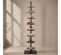 ANAUU Estantería de metal con 9 niveles de torre giratoria para libros y decoración, para salón, dormitorio y oficina en casa