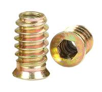 Anawakia 20 unidades de casquillos roscados, tuerca de inserción hexagonal interior, acero al carbono galvanizado, M6, M8, M10, rosca completa, tuercas de accionamiento hexagonales (M6 x 13 mm)