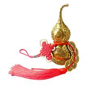 Anawakia Calabaza de latón puro Wu Lou Cucurbit Calabaza de latón buena suerte Hu Lu Calabaza Feng Shui Suerte y Tesoro (8 cm)