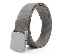 Anawakia Cinturón de nailon para hombre, cinturón de tela, cinturón de entrenamiento militar con hebilla de plástico, gris, 120