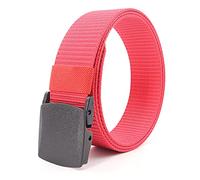 Anawakia Cinturón de Nylon Cinturón Hombre Cinturón de Lona Cinturón de Entrenamiento Militar con Hebilla de Plástico, rojo, 110