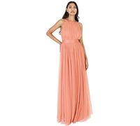 Anaya with Love Ladies Maxi Dress for Women Halter Neck Long Sleeveless with Belt A Line Evening Gown Ball Prom Wedding Guest Bridesmaid Vestido, Coral Pink, 48 para Mujer