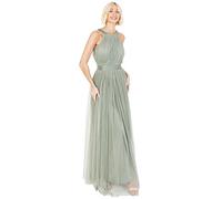 Anaya with Love Ladies Maxi Dress for Women Halter Neck Long Sleeveless with Belt A Line Evening Gown Ball Prom Wedding Guest Bridesmaid Vestido, Forest Green, 42 para Mujer