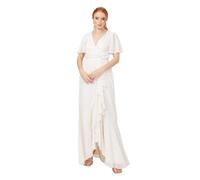 Anaya with Love Vestido Maxi para Mujer con Cuello en V, Manga Acampanada, para Boda, Marfil, 50