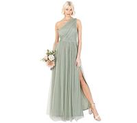 Anaya with Love Womens Ladies Maxi One Cold Shoulder Dress with Slit Split Sleeveless Prom Wedding Guest Bridesmaid Ball Evening Gown, Vestido Mujer, Forest Green, 36 EU