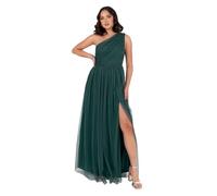 Anaya with Love Womens Ladies Maxi One Cold Shoulder Dress with Slit Split Sleeveless Prom Wedding Guest Bridesmaid Ball Evening Gown, Verde Esmeralda 48