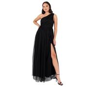 Anaya with Love Womens Ladies Maxi One Cold Shoulder Dress with Slit Split Sleeveless Prom Wedding Guest Bridesmaid Ball Evening Gown, Negro 40