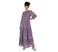 Anaya with Love Women's Maxi Dress Ladies Long Sleeves Round Neck Keyhole Lace High Waist Empire A-Line For Wedding Guest Evening Vestido, Dusty Lavender, 34 para Mujer