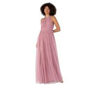 Anaya with Love Women's Maxi Dress Ladies Sleeveless Halterneck Ruffle Empire A-Line For Wedding Guest Bridesmaid Ball Evening Ocasión Vestido, Nupcial Rosa, 50 para Mujer