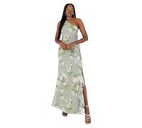 Anaya with Love Women's Maxi Dress Ladies Sleeveless One-Shoulder Asymmetric Split Waterfall Ruffle A-Line Bridesmaid Wedding Guest Prom Vestido, Sage Green Floral, 36 Mujeres