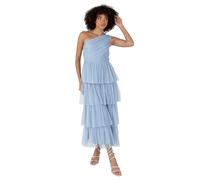 Anaya with Love Women's Midaxi Dress Ladies One Shoulder Sleeveless Tiered Skirt for Wedding Guest Bridesmaid Evening Occasion Ball Gown Vestido, Soft Blue, 46 De Las Mujeres