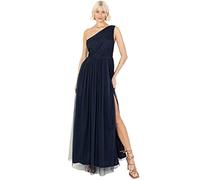 Anaya with Love Women's Womens Ladies Maxi One Cold Shoulder Slit Split Sleeveless Prom Wedding Guest Bridesmaid Dress, Navy Blue, 26 UK