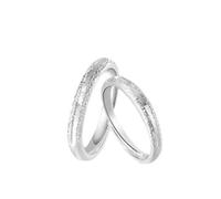 ANAZOZ Anillo Pareja Boda con Grabado Plata de Ley, Mate Redondo, Anillos Mujer Plata Ajustables