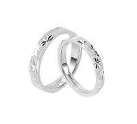 ANAZOZ Anillo Plata de Ley de Boda Hombre y Mujer, Estrellas, Anillo Plata Alianza Pareja Ajustables