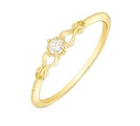 ANAZOZ Anillos Mujer Compromiso Corazón Hueco y Redondo con Moissanita, Anillos Mujer Oro Amarillo 9 Kilates Matrimonio, Oro, Tamaño 9(49mm)