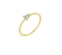 ANAZOZ Anillos Promesa Mujer 3x4mm Gota de Agua con Moissanita, Anillo de Matrimonio de Oro 18 Kilates Mujer, Oro, Talla 25(65mm)