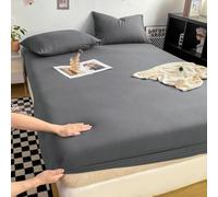 ANAZOZ Conjunto Sabanas y 2 Fundas de Almohada Gris,200 x 220 cm,Sabanas de Verano Matrimonio Color Sólido Sabanas Cama Verano