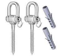 ANBEEISS 2 Pcs Ganchos para Columpios de Techo, Ganchos de Techo de Acero Inoxidable de 180° Rotación, Soporte Silla Colgante Fijación para Hamacas de Yoga Porches Saco de Boxeo, 800 kg Capacidad