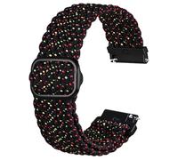 Anbeer 18mm Correa de reloj trenzada de nailon con cierre de bucle, correa elástica de repuesto con cierre rápido y hebilla ajustable,Negro estrellado con hebilla negra