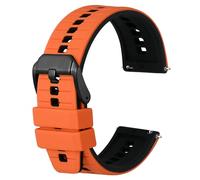 Anbeer Silicona Pulseras reloj, 18mm Caucho cierre rápido pulsera reloj hombre mujer,Naranja&negro con hebilla negra