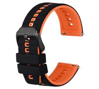 Anbeer Silicona Pulseras reloj, 24mm Caucho cierre rápido pulsera reloj hombre mujer,Negro&Naranja con hebilla negra