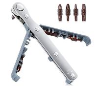 ANBEISTEE 1/4-Inch Mini Ratchet Screwdriver Set, Tight Reach, High TorqueHerramienta EDC de Angulo Recto con Mango de Unidad Reversible Mini Offset de 90 Grados y 4 Brocas Multifuncionales