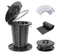 ANBEISTEE Upgrade Retráctil Inodoro Portátil Inodoro de Viaje Ajustable en Altura Inodoro de Camping Orinal Portátil para Adultos Niños Negro
