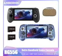 ANBERNIC-consola de juegos portátil RG556, Retro, pantalla grande AMOLED de 5,48 pulgadas, BT5.0, sistema Android 13, reproductor de videojuegos 1080x1920 Blue T Only Machine