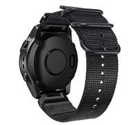 ANBEST Compatible con Fenix 7/Fenix 6/Fenix 5 Correa, Pulsera de Nylon Suave de Liberación Rápida para Fenix 6 Pro/Forerunner 955/945/935/Approach S60/62 Brazalete con Hebillas de Anillo, Negro