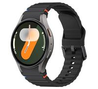 ANBEST Correa de Silicona para Samsung Galaxy Watch 7 6 5 4 Correa 40mm 44mm, Pulsera de Repuesto Sin Holgura con Línea Decorativa Tejida para Galaxy Watch 6 Classic 43mm 47mm/Galaxy Watch FE