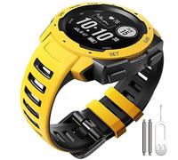 ANBEST Pulseras de Silicona Compatibles con Garmin Instinct Esports Correa, Pulsera de Suave Repuesto Deportiva para Garmin Instinct Tactical/Tide/Solar Smart Watch, Amarillo Paja/Negro