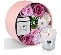 ANBET Mujer Flores de Jabon Rosas Artificiales con Vela Aromatica Personalizados Regalo Dia de la Madre para Mama día de San Valentín Navidad Boda Original Decorar