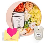ANBET Mujer Flores de Jabon Rosas Artificiales con Vela Aromatica Personalizados Regalo Dia de la Madre para Mama día de San Valentín Navidad Boda Original Decorar