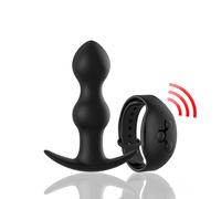 Anbiguo Watchme Control Remoto Plug Vibrador Masajeador Sexual Mujer Plug Anal Tiberio Acuatico 100% Silicona Recargable 7 Modos de Vibracion Reloj Watchme