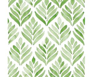 ANBILILA Papel Pintado Autoadhesivo 44.5x500cm Vinilo Decorativo Hojas Verdes y Diseño de Abanico Pegatina de Pared Gruesa para Renovación de Muebles Dormitorio y Salón