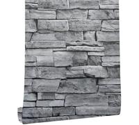 ANBILILA Papel Tapiz Autoadhesivo de Roca, 44.5x1000CM Piedra de Ladrillo Autoadhesivo de Vinilo Fondos de Pantalla Impermeable Rollo de Decoración de Paredes para Paredes Decorativas