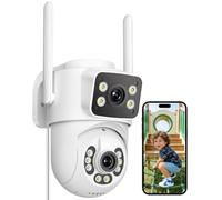 ANBIUX 2K Camara Vigilancia WiFi Exterior con Doble Lente