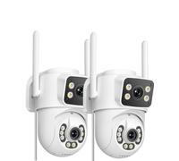 ANBIUX 2K Camara Vigilancia WiFi Exterior con Doble Lente,2Pack