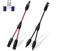 ANBOO 1 cable panel solar, cable solar 6 Mm2, conector MC4(1 a 2 ramas), conectores de cable Y, paneles solares, rojo y negro, cable Mc4, panel solar Ecoflow
