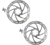 ANBOO Discos de freno de bicicleta, 2 piezas freno de disco de 160 mm, disco de freno de bicicleta de 6 agujeros, acero inoxidable, con 12 tornillos