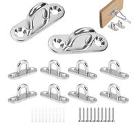 ANBOO - Ganchos de techo M5 en forma de U, gancho inoxidable, puente de acero inoxidable, base 15 x 45 mm, soporte de pared para placas de ojo para fijar cables en barco, yoga, candelabros, hardware