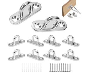 ANBOO - Ganchos de techo M5 en forma de U, gancho inoxidable, puente de acero inoxidable, base 15 x 45 mm, soporte de pared para placas de ojo para fijar cables en barco, yoga, candelabros, hardware