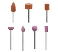 ANBOO Juego de 42 puntas de lijado de corindón, cabezal de pulido de piedra, vástago de 1/8 pulgadas para accesorios de lijado Dremel y manguitos de pulido, para taladro para afilar, pulir y desbarbar