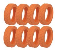ANBOO Juego de 8 fundas de silicona para ruedas de equipaje, antideslizantes, resistentes al agua, para sillas de oficina y la mayoría de ruedas giratorias de 8 ruedas (negro), naranja, naranja,