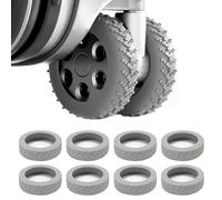 ANBOO Juego de 8 fundas de silicona para ruedas de equipaje, maleta, protección silenciosa, antideslizante, impermeable, para sillas de oficina y la mayoría de 8 ruedas giratorias (negro), Gray, Grey