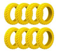 ANBOO Juego de 8 fundas protectoras de rueda de silicona para equipaje, antideslizantes, impermeables, para sillas de oficina y la mayoría de las 8 ruedas (negro), Amarillo, Gelb, Moderno